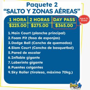 Paquete 2 "Salto y zonas aéreas"